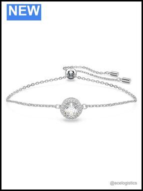 Swarovski Crystal Bangle Bracelet Rhodium Plated Stackable Jewelry